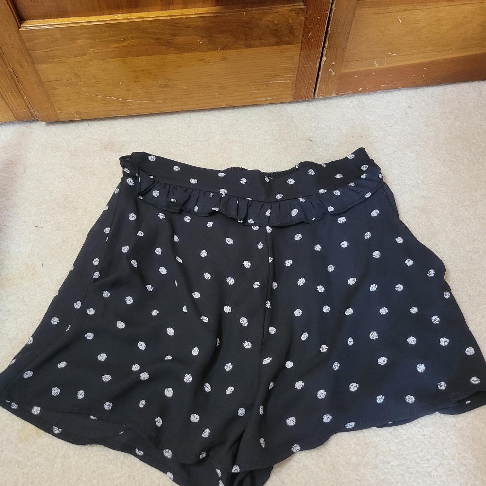 Le Lis Black Polka-dot Shorts
